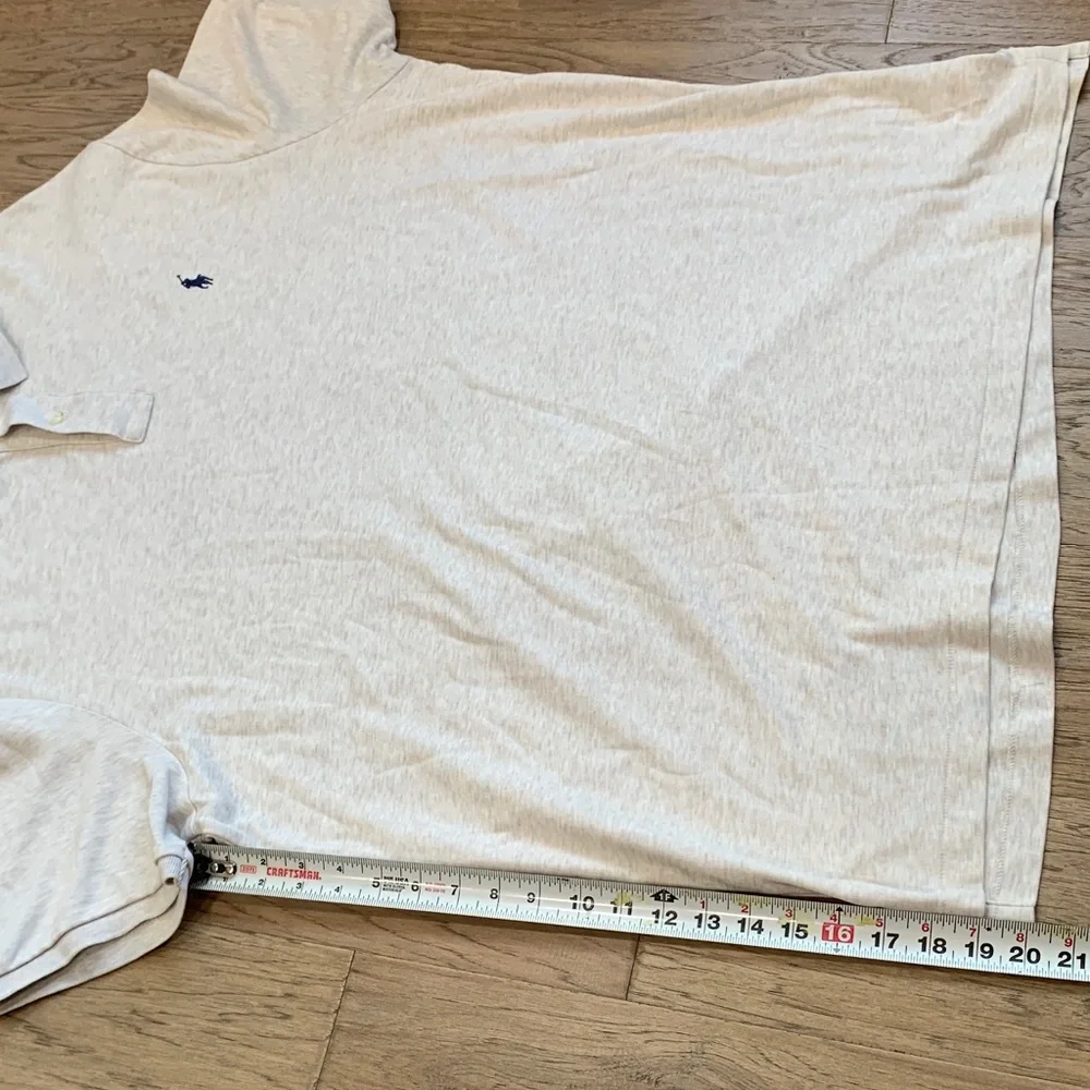 Polo by Ralph Lauren Men’s Light Heather Gray Polo with Navy Pony Size XXL - Picture 8 of 12